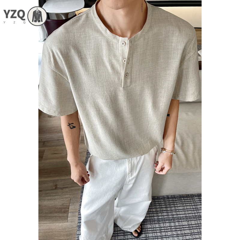 Men Breathable Linen Textured  - Linen Shirt Breathable ulasan dan harga