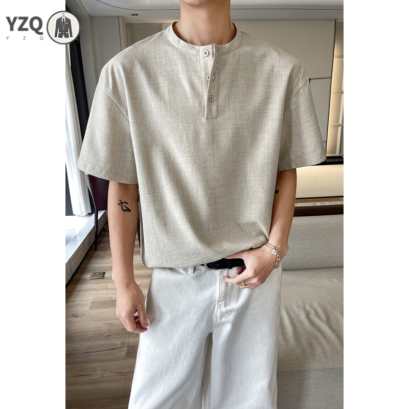 Men Breathable Linen Textured  - Linen Shirt Breathable ulasan dan harga