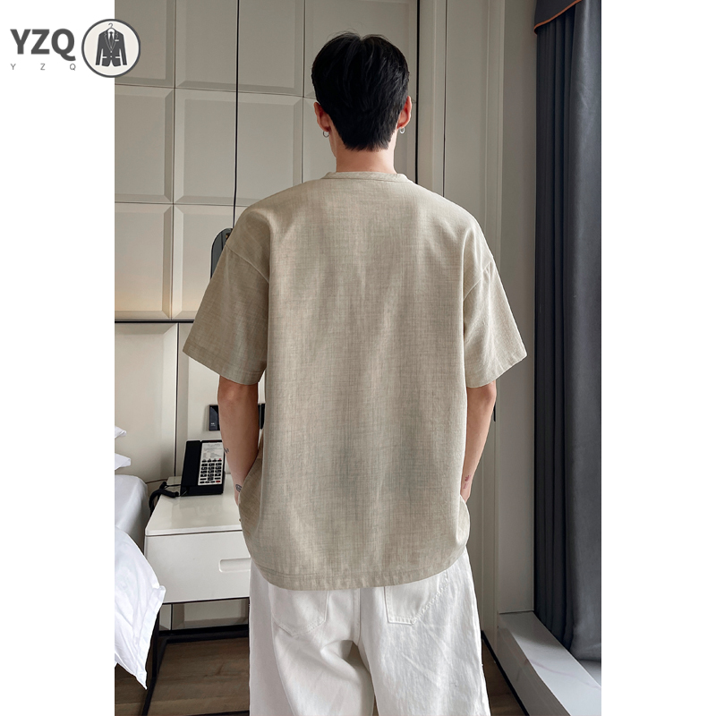 Men Breathable Linen Textured  - Linen Shirt Breathable ulasan dan harga