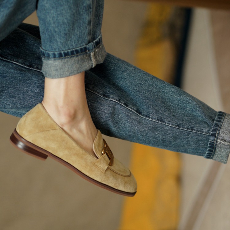 Suede Leather Women Loafers Sp - Casual Sandal Leather ulasan dan harga