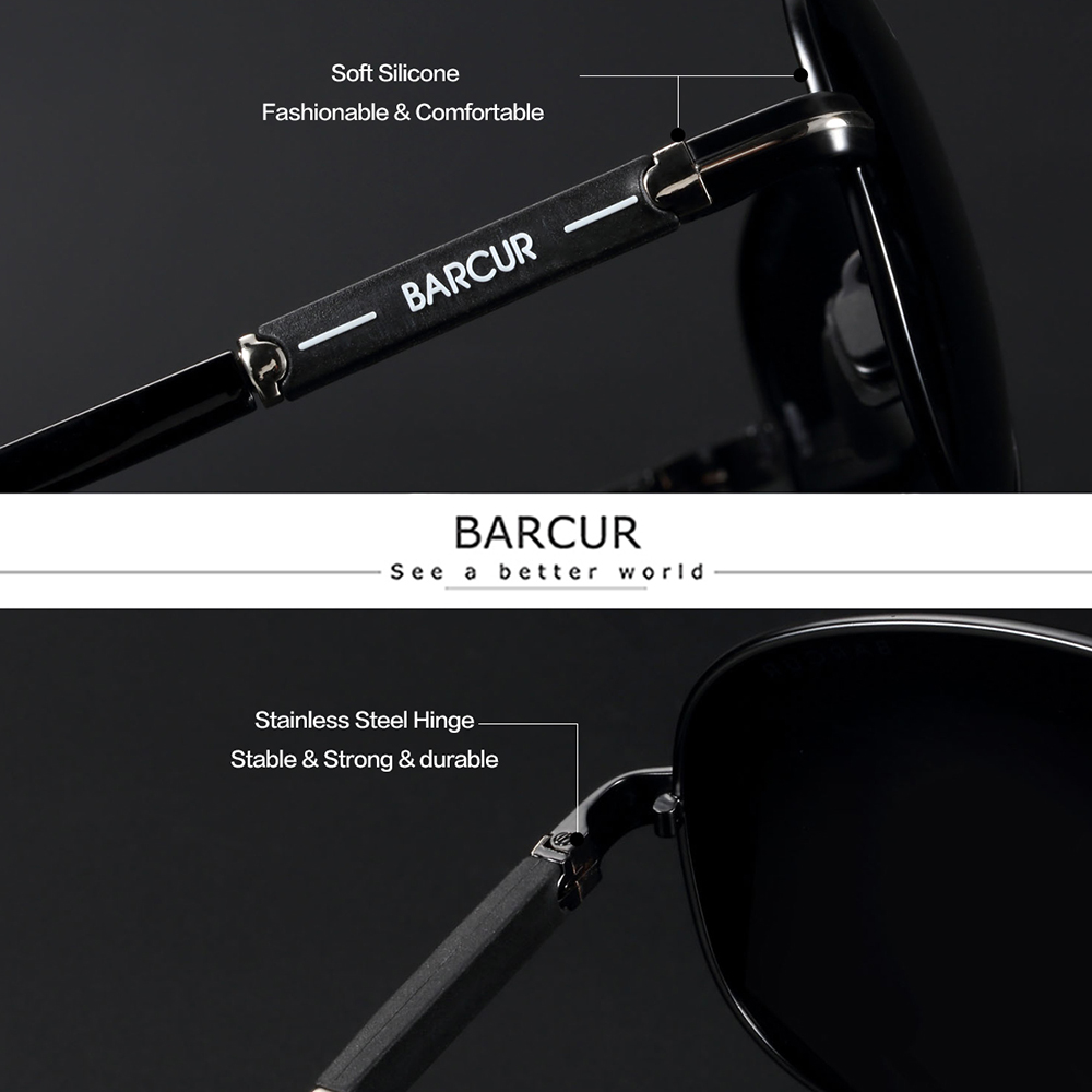 BARCUR Polarized Mens Sunglass - Sunglasses Aviator Polarized ulasan dan harga