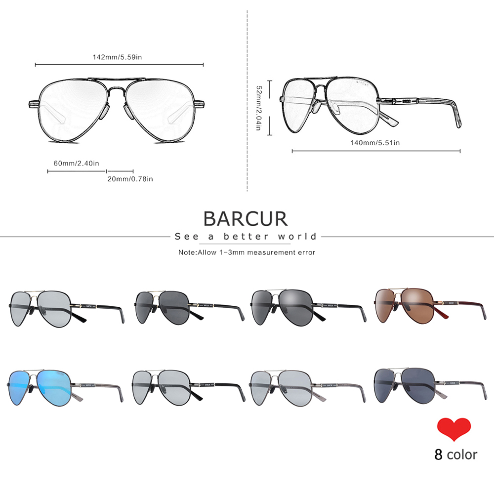 BARCUR Polarized Mens Sunglass - Sunglasses Aviator Polarized ulasan dan harga