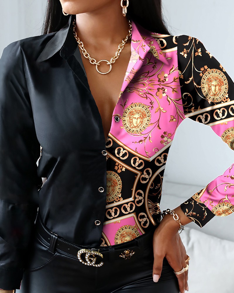 Women Fashion Wild Shirts Chai - Shirt Camp Collar ulasan dan harga