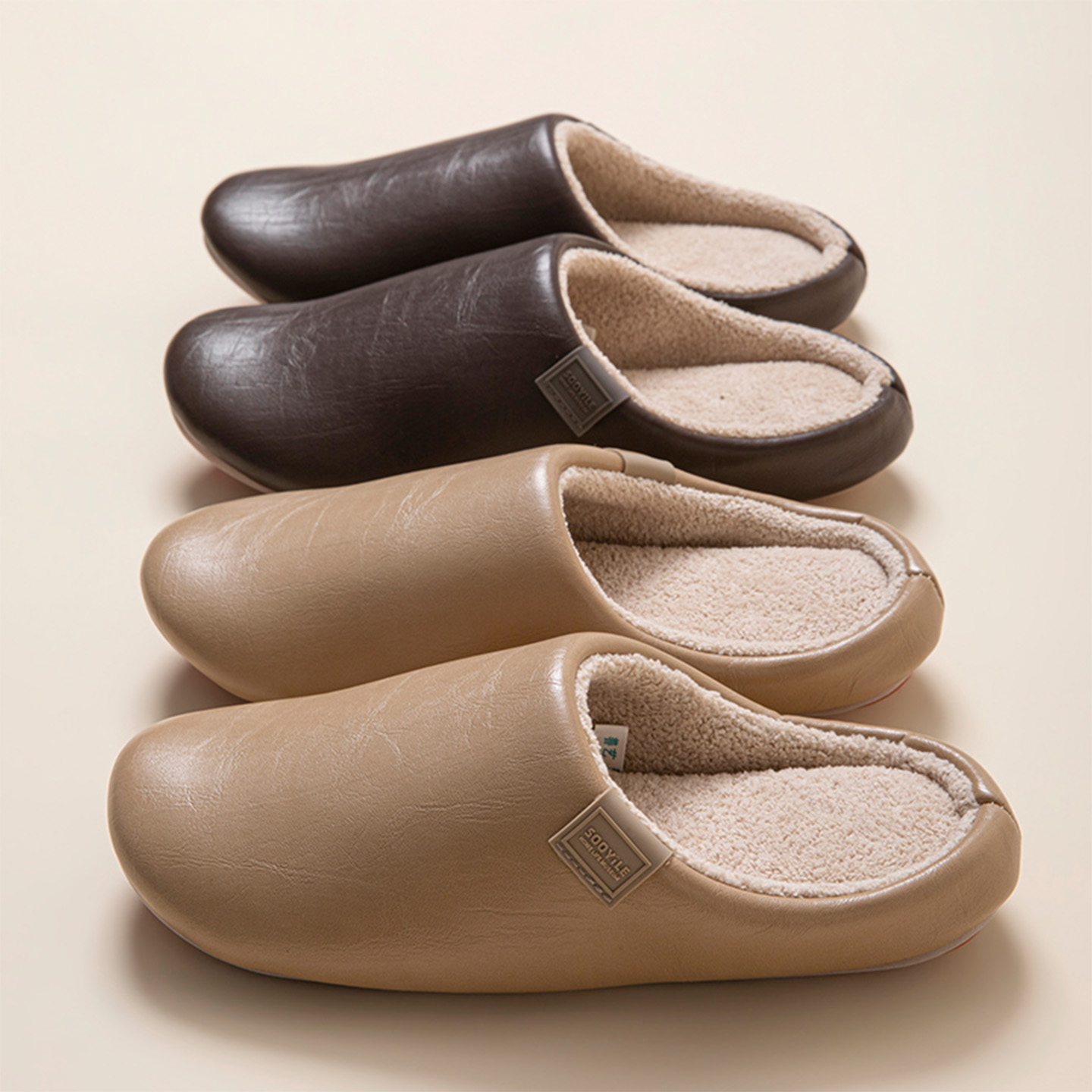 Retro Pu Leather Mute Home Men - Flip Flop Leather Men ulasan dan harga