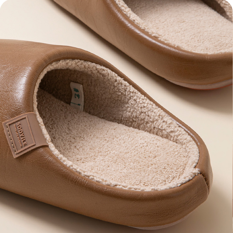 Retro Pu Leather Mute Home Men - Flip Flop Leather Men ulasan dan harga